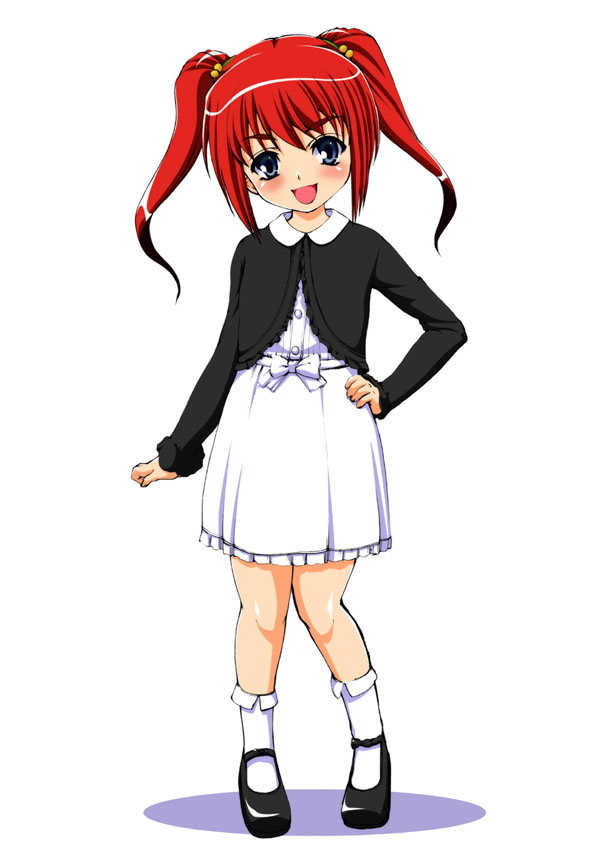 blue_eyes blush child copyright_request kirin_kakeru red red_hair solo twintails