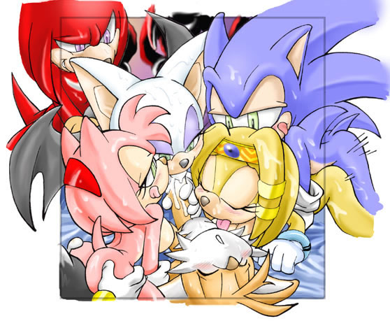 3girls amy_rose cum cum_in_mouth erosuke fellatio furry group_sex hetero knuckles_the_echidna lick licking miles_prower multiple_boys multiple_girls oral orgy rouge_the_bat sex shadow_the_hedgehog sonic sonic_the_hedgehog sweat tikal_the_echidna