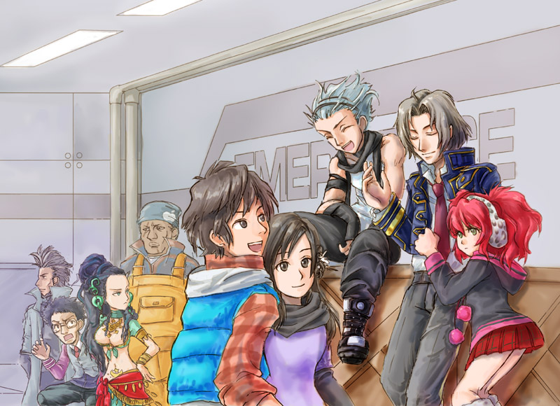 6+boys ass blush couch everyone fuju hairband headphones ichimiya_(kyokugen_dasshutsu) indoors junpei_(kyokugen_dasshutsu) kneeling kurashiki_akane kyokugen_dasshutsu kyokugen_dasshutsu:_9_jikan_9_nin_9_no_tobira long_sleeves multiple_boys multiple_girls niels_(kyokugen_dasshutsu) ninth_man_(kyokugen_dasshutsu) ponytail red_skirt santa_(kyokugen_dasshutsu) scarf seven_(kyokugen_dasshutsu) skirt smile vest yashiro_(kyokugen_dasshutsu) yotsuba_(kyokugen_dasshutsu)