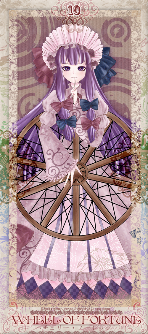 bad_id bad_pixiv_id hat long_hair monicanc patchouli_knowledge purple_eyes purple_hair solo tarot touhou wheel