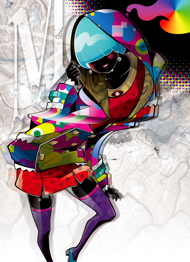 abstract bad_id bad_pixiv_id colorful hiroyuki_takahashi original solo thighhighs