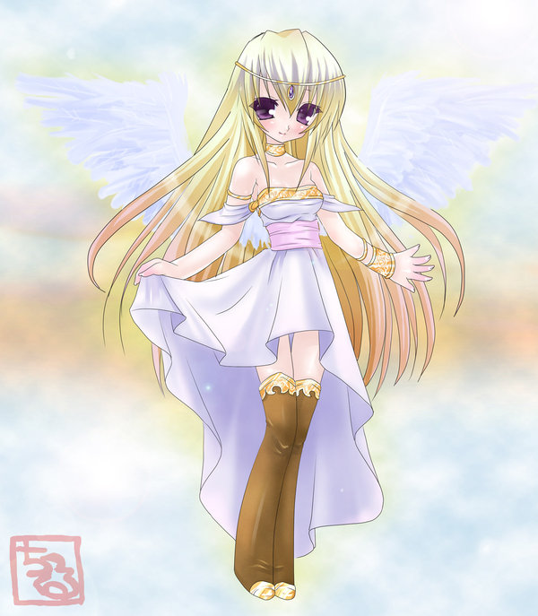 angel angel_girl angel_wings character_request chibi female girl wings