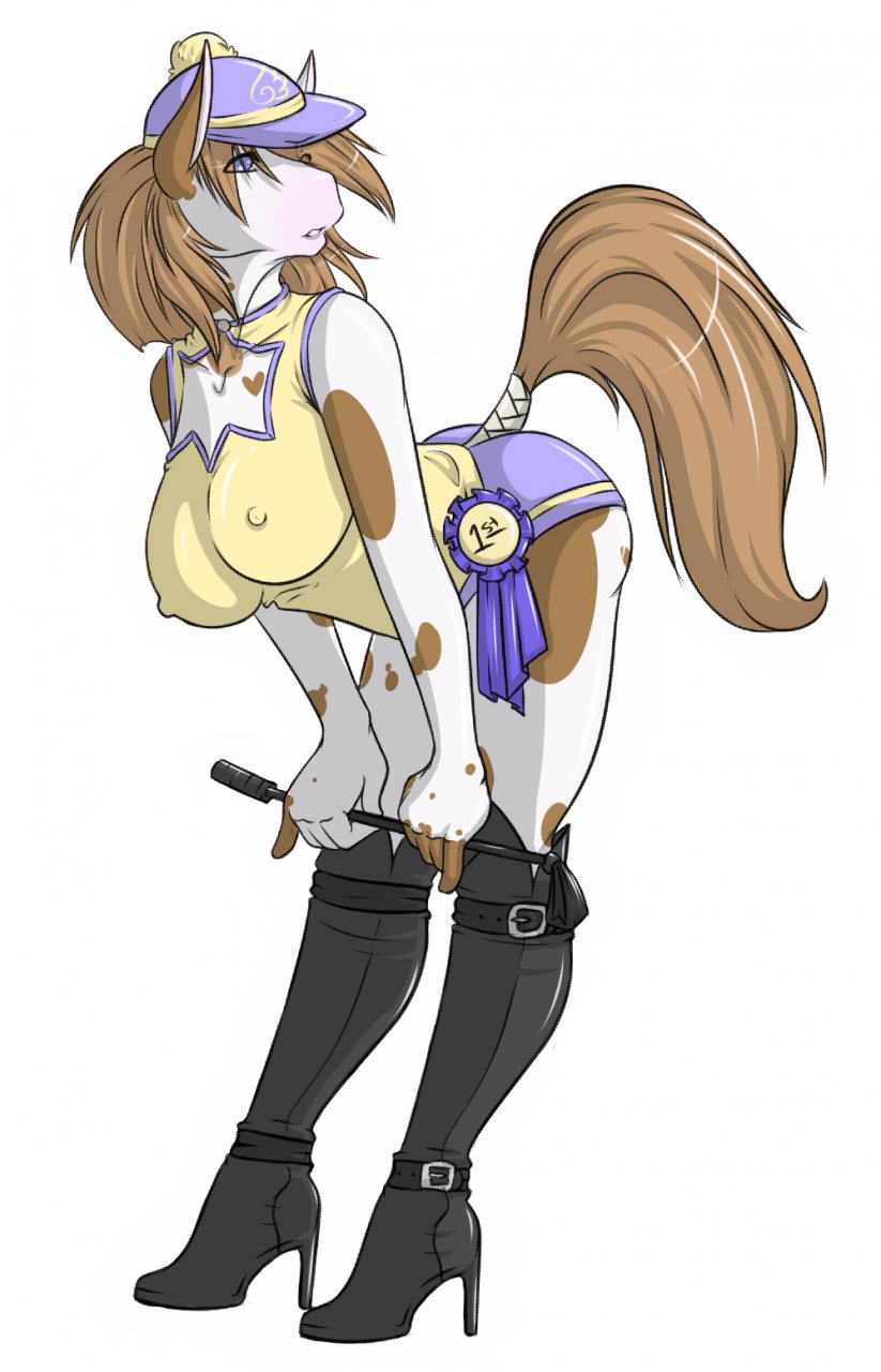 &hearts; 1st_place bent_over boots breasts equine female first_place hat horse mare ribbons shirt shorts solo tail the_search_for_lost_wings whip wings