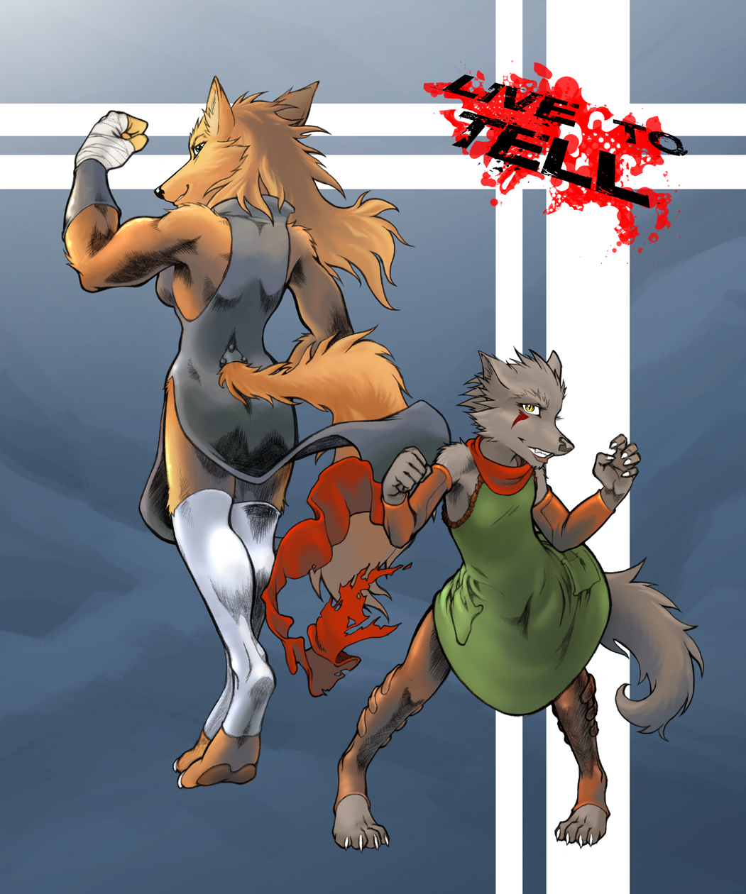 canine comic female final_fantasy final_fantasy_unlimited hobbes_maxwell live_to_tell mammal muscles ru_(final_fantasy_unlimited) video_games vulpa wolf