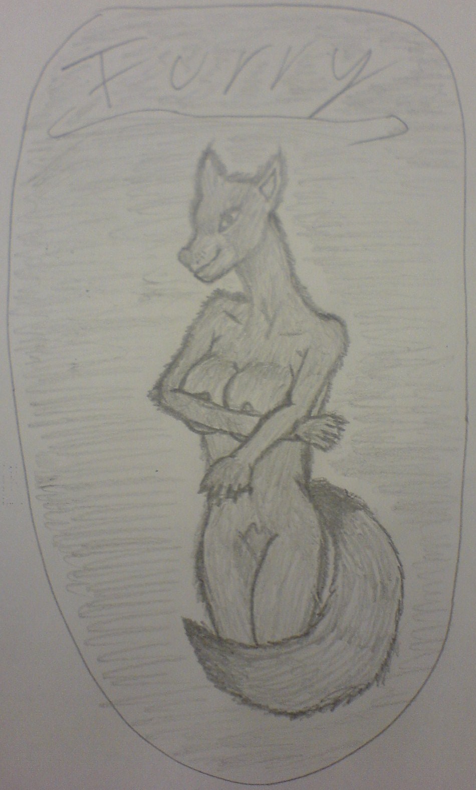 breasts canine female pencil_drawn solo wolf