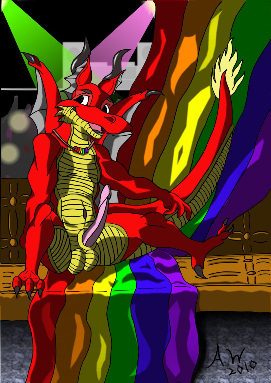alexfox dragon male penis rainbow scalie solo