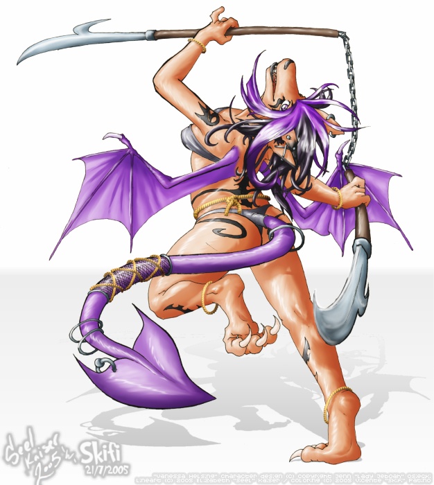 bikini collaboration dragon female scalie seel_kaiser skifi skimpy solo tail weapon wings