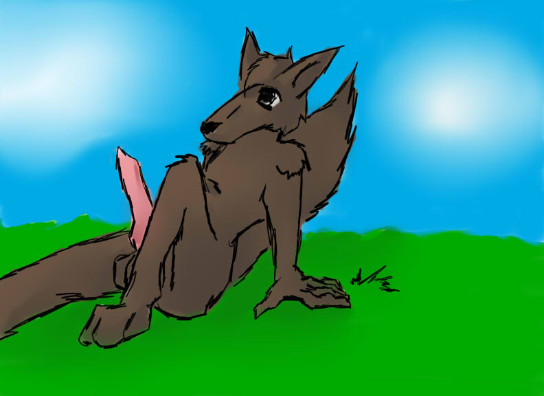 canine chaoswerewolf day grass penis solo wolf