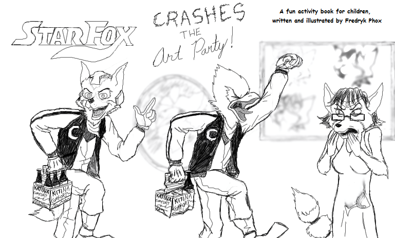 canine college falco_lombardi fox fox_mccloud fredryk_phox krystal mammal nintendo paintchat plain_background star_fox star_fox_crashes_the_art_party video_games white_background