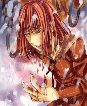 blood claws fiamma_of_the_right lowres male_focus naridon red_hair robe solo to_aru_majutsu_no_index