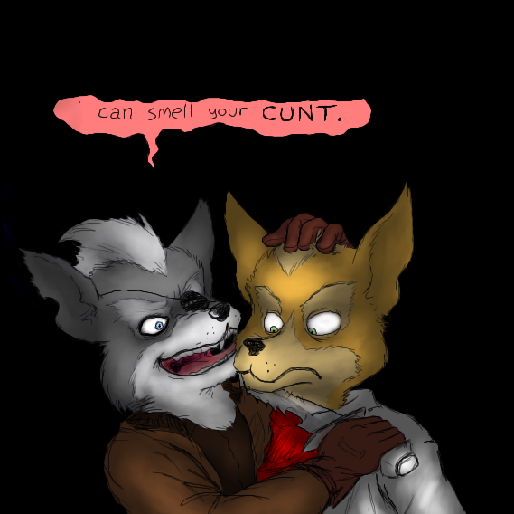 canine creepy duo fox fox_mccloud fredryk_phox imminent_rape knife male mammal mccloud nintendo star star_fox video_games what wolf wolf_o'donnell wolf_o'donnell