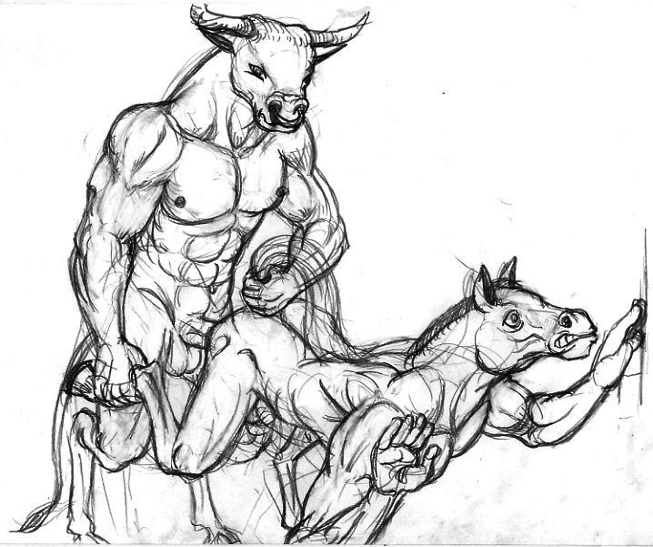 bovine bull equine gay hooves horse male neverman