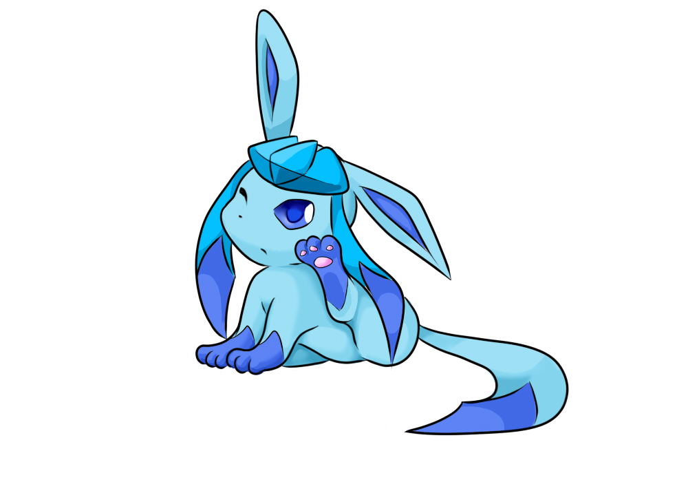 blue_eyes eeveelution feral glaceon hindpaw nintendo one_eye_closed paws pok&#233;mon pok&eacute;mon solo tail unknown_artist video_games