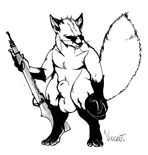 balls canine digitigrade fox glasses gun hat male midget rifle sheath solo tderek99 weapon