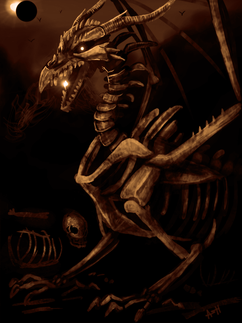 bone bones dracolich dragon energy_ball feral gathering_power lich skeleton solar_eclipse undead vengefulspirits wings