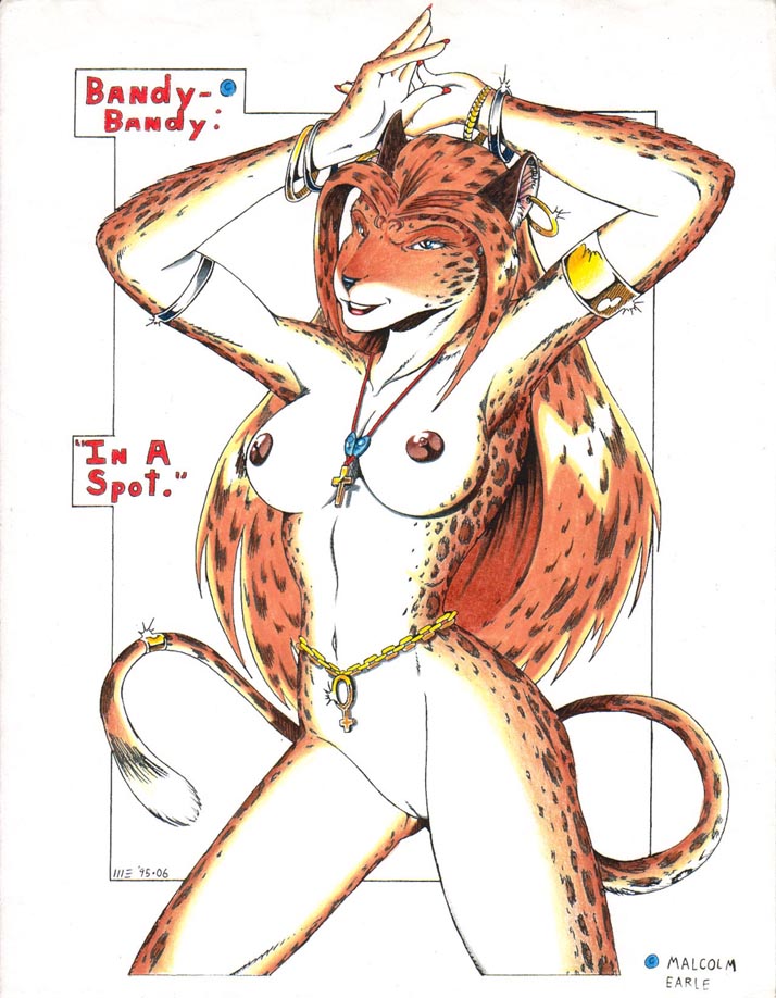 &dagger; ankh breasts countershading feline female jewelry leopard max_blackrabbit nude pussy raised_arm solo