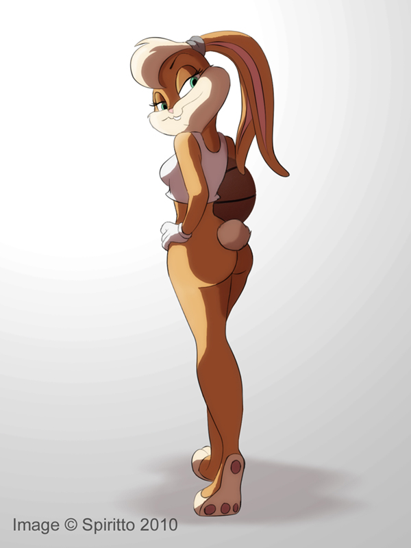 butt clothed clothing female half-dressed lagomorph lola_bunny looney_tunes mammal rabbit solo space_jam spiritto warner_brothers