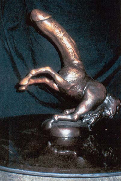 drew_khalouf equine horse horsecock just_plain_damn_weird male mammal metal penis penis_creature sculpture what