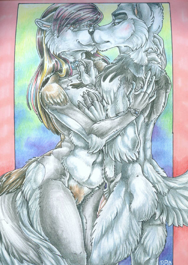 2009 canine collar female hug kissing male nude penis pussy straight wielder wolf