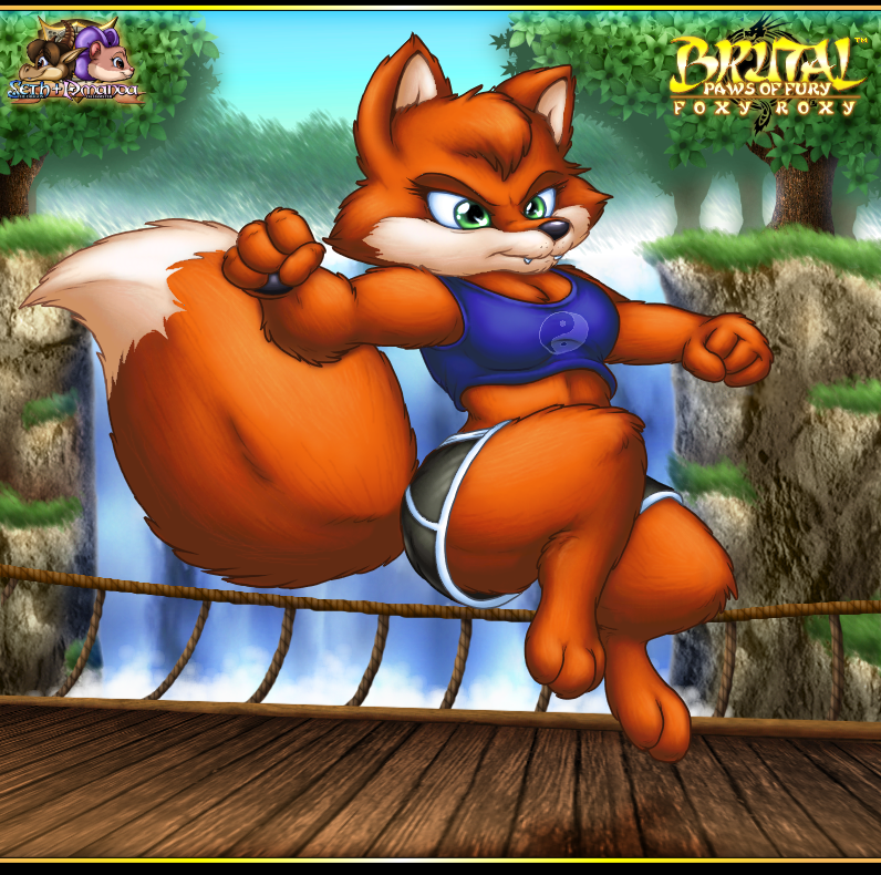 akkushisu brutal_paws_of_fury canine clothing female fox foxy_roxy_(gametek) tail
