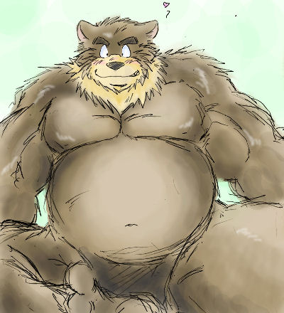 &hearts; bear blush chubby hairy male solo unknown_artist