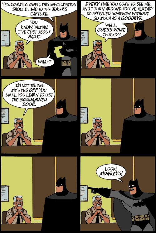 batman comic commissioner_gordon couple dave_willis english_text funny glasses human male not_furry office shortpacked! sitting standing