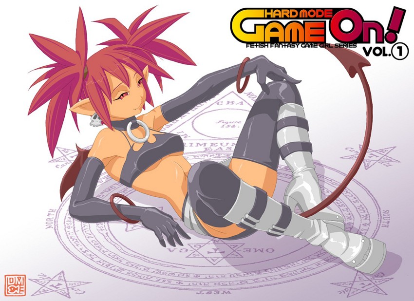 boots bracelet breasts disgaea etna jewelry magic solo tail thigh_highs