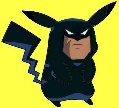 batman batman_(series) looking_at_viewer male nintendo pikachu pok&#233;mon pok&eacute;mon unknown_artist video_games what_has_science_done
