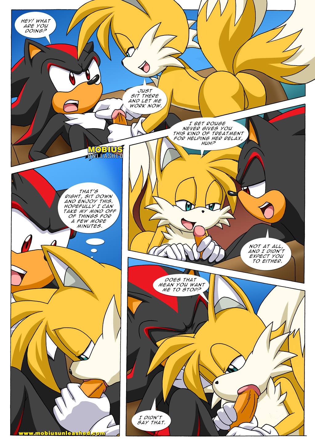 canine comic erection fellatio fox gay hedgehog male miles_prower mobius_unleashed oral oral_sex palcomix penis sex shadow_the_hedgehog sonic_(series) tails