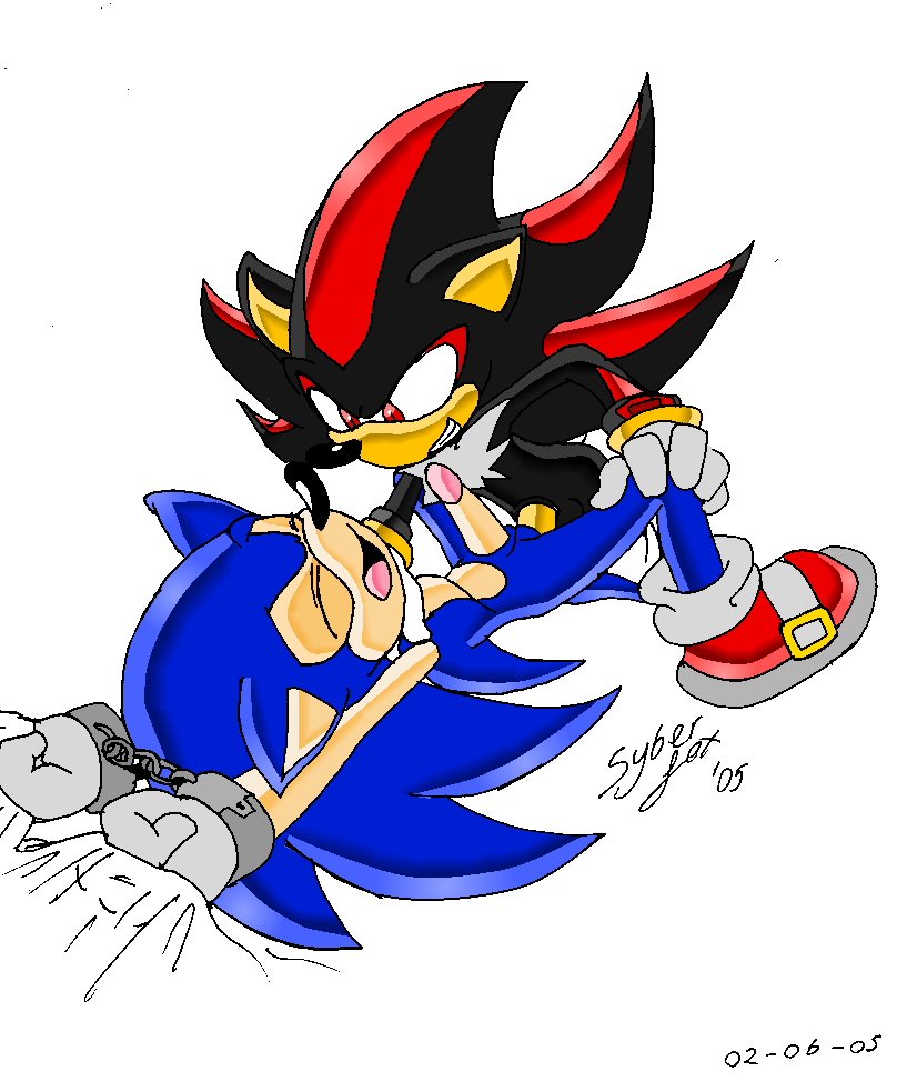 anal anal_penetration bdsm bondage couple eyes_closed gay hedgehog male mobian penetration rape red_eyes shadow_the_hedgehog sonic_(series) sonic_the_hedgehog