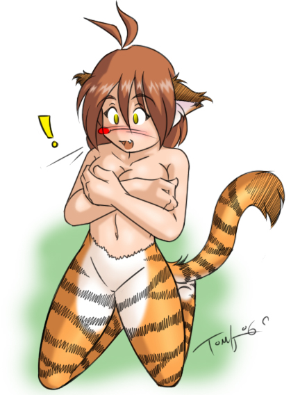 breasts covering_self female flora_(twokinds) solo tom_fischbach transformation twokinds