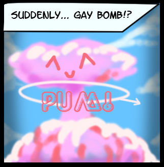 ^^ ^_^ explosion gay_bomb male mushroom_cloud pink solo