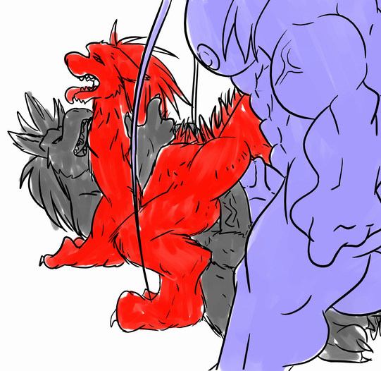 anal anal_penetration balls claws danandnite double_anal dragon erection fangs gay male muscles nude on_back penetration penis reptile scalie sex sketch standing tail threesome tongue twile