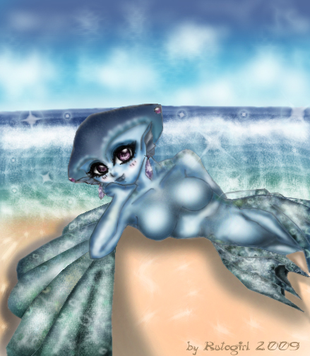 blue breasts female marine nude princess_ruto solo the_legend_of_zelda zora