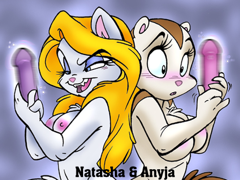 anyja blush breasts couple female grin lesbian nat natasha_cat rodent sex_toy squirrel vibrator