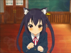 animal_ears animated cute female gif human k-on! low_res mammal nakano_azusa unknown_artist