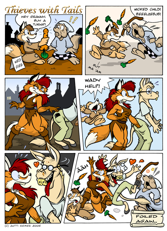 antti_remes canine comic donkey equine female fox kwisten male sirah thieves_with_tails vixen
