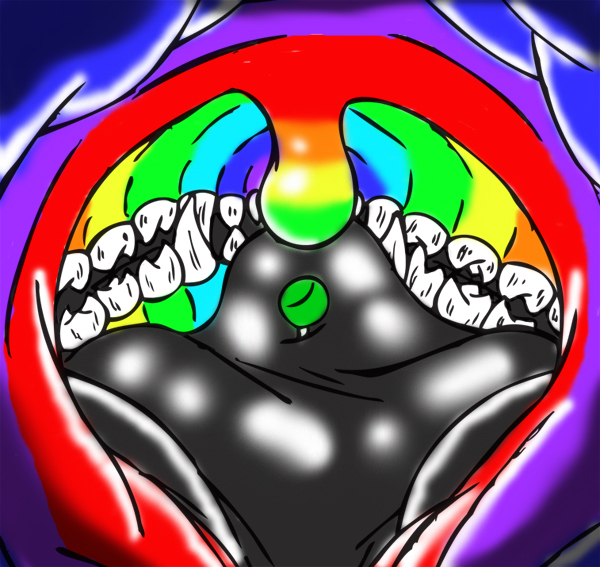 gothyk inside_throat pov rainbow teeth tongue tongue_ring vore whinry