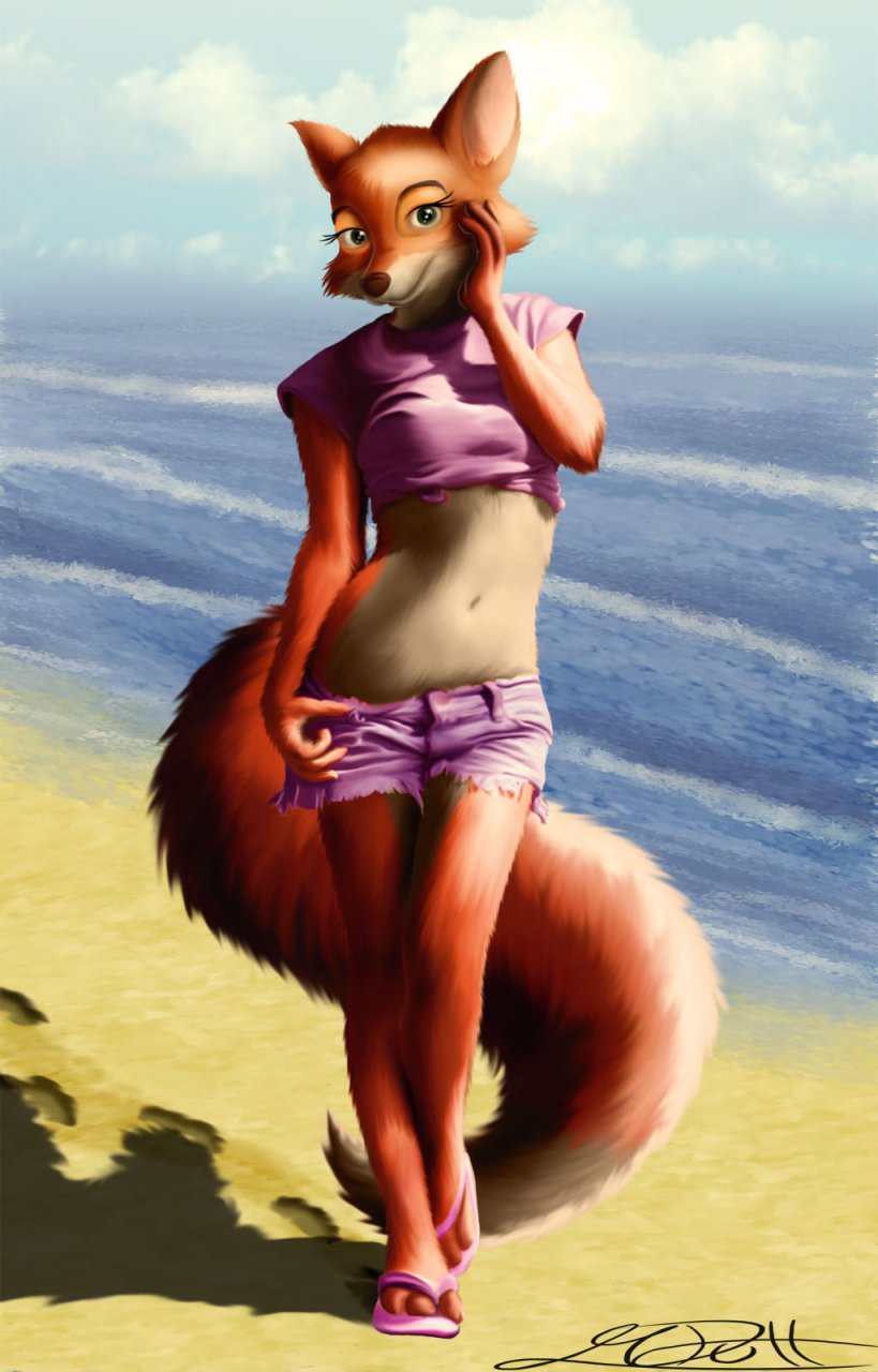 2011 beach canine female fox maid_marian mcdutt outside seaside skimpy solo water