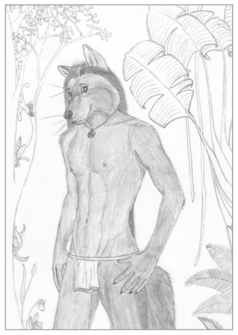 canine dacapo faolan hair jungle loincloth male solo topless underwear wolf
