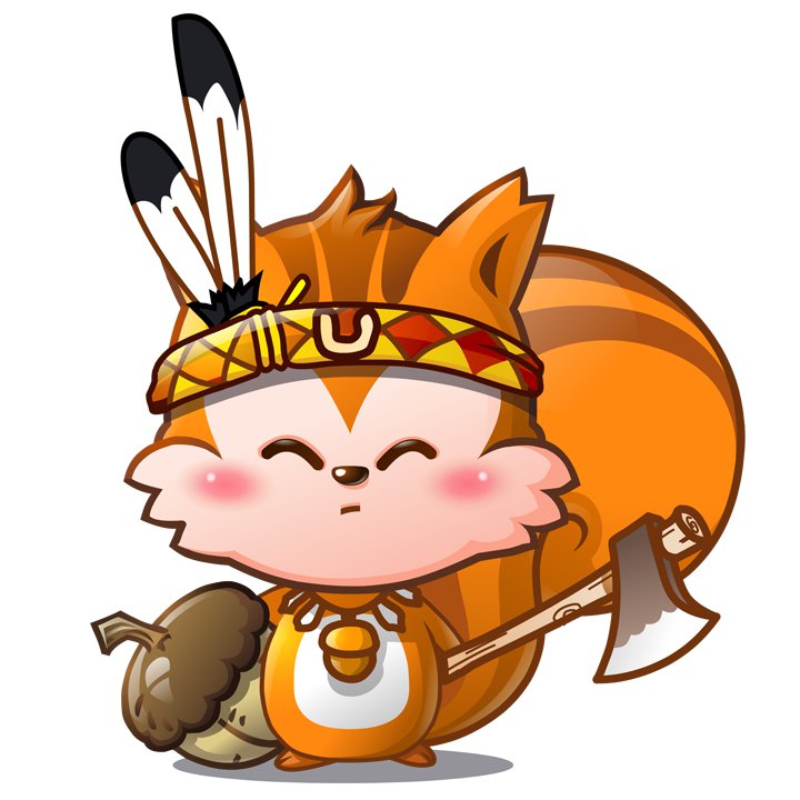 anthro axe blush eyes_closed feather indian male mammal mascot nut plain_background rodent solo squirrel tribal ucweb unknown_artist vector weapon white_background