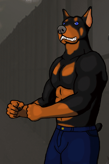 animated canine doberman dog gif male muscles solo