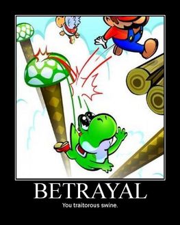 clothed dinosaur epic_expression falling human jumping koopa lo_res mario mario_bros motivational_poster scalie the_truth yoshi