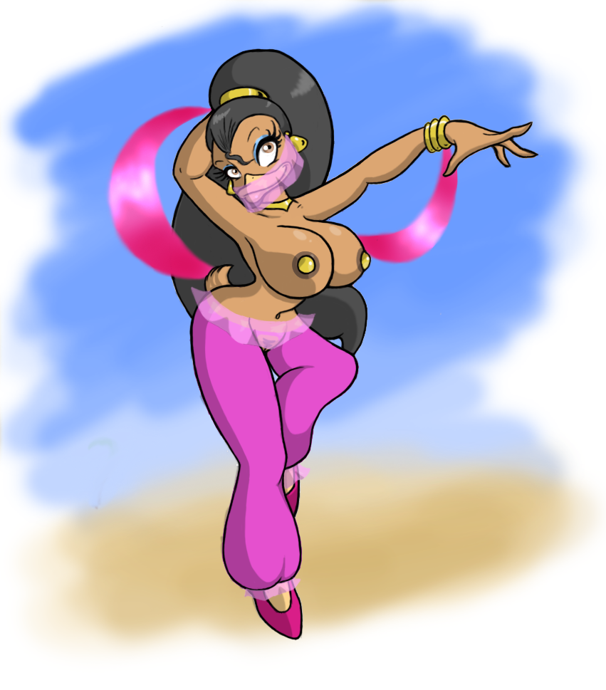 arabian areola avian big_breasts breasts dancing duck female genie lordstevie navel pink solo
