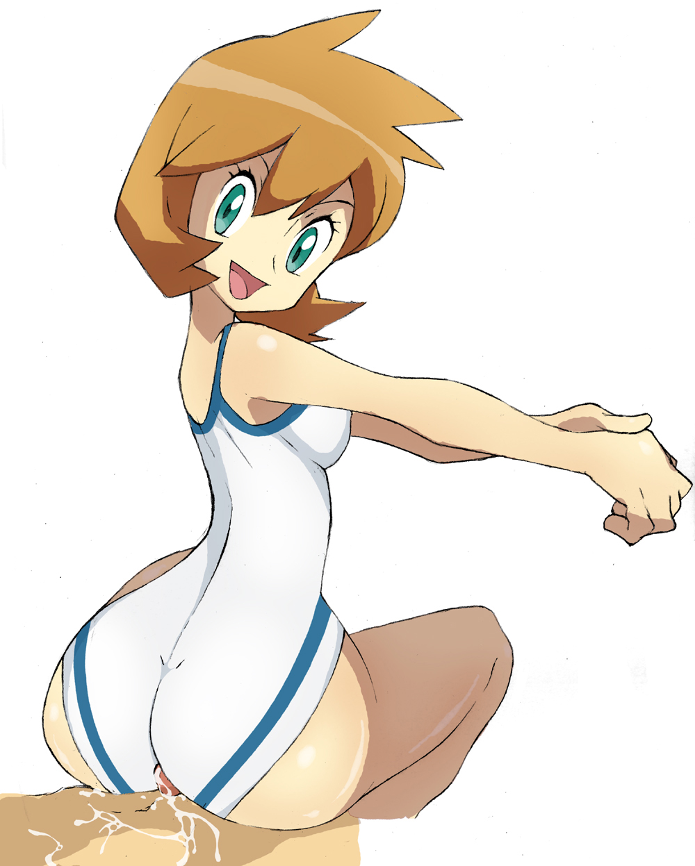artist_request ass bushizo buttjob cfnm clothed_female_nude_male cum femdom girl_on_top green_eyes grinding gym_leader highres hips huge_ass kasumi_(pokemon) looking_back misty orange_hair penis pokemon pokemon_(game) pokemon_heartgold_and_soulsilver pokemon_hgss smile swimsuit uncensored wide_hips