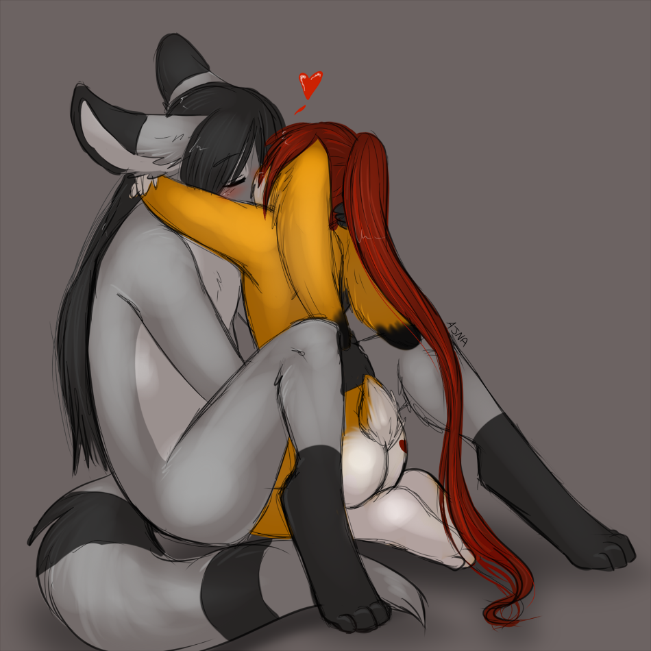 &hearts; butt citra couple cute digitigrade gay kissing ladykix lagomorph male rabbit rally_fox