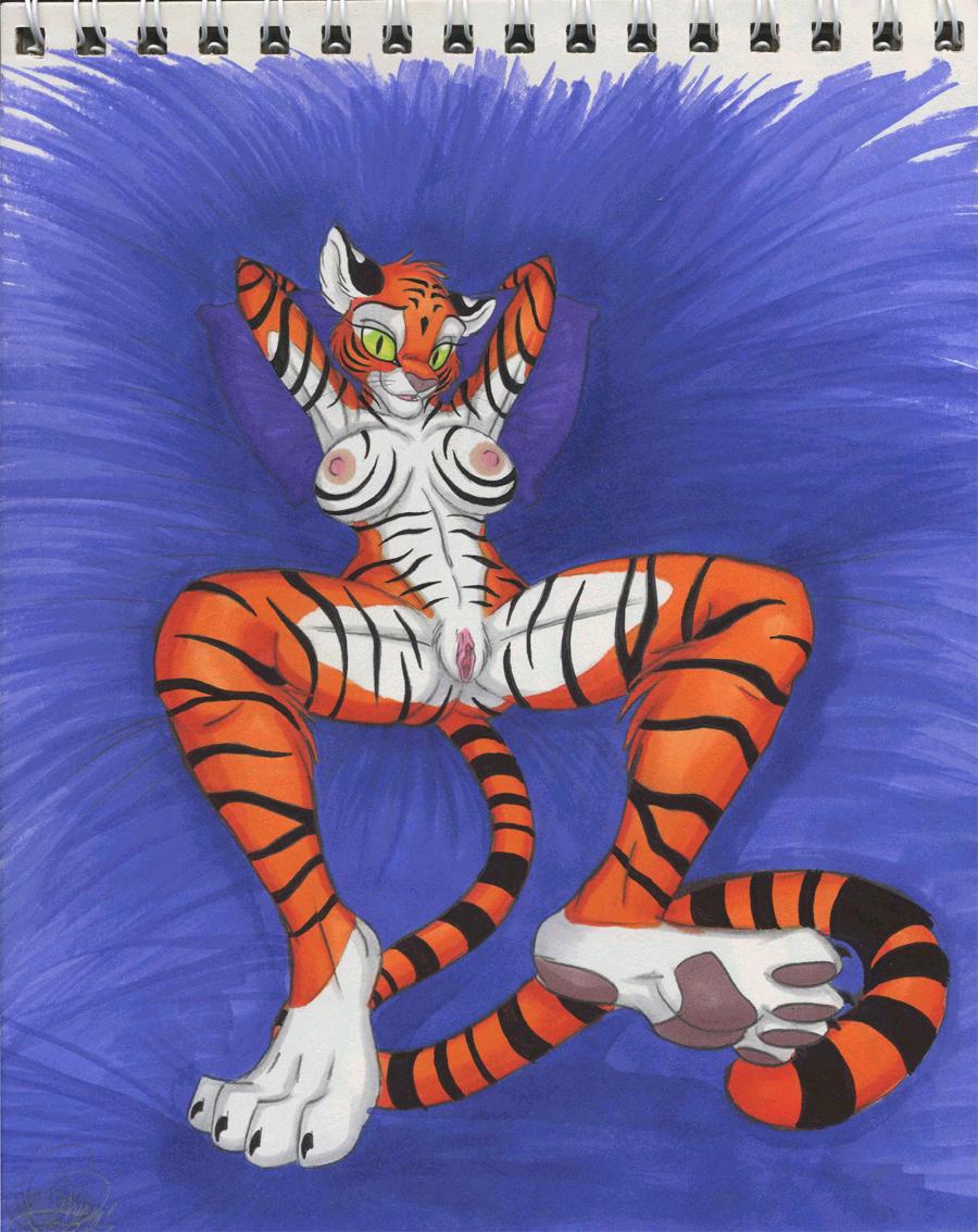 feline female malachi nude solo tiger
