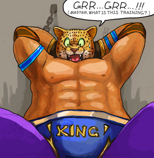 bdsm bondage jaguar king_(character) male mask solo tekken wrestler