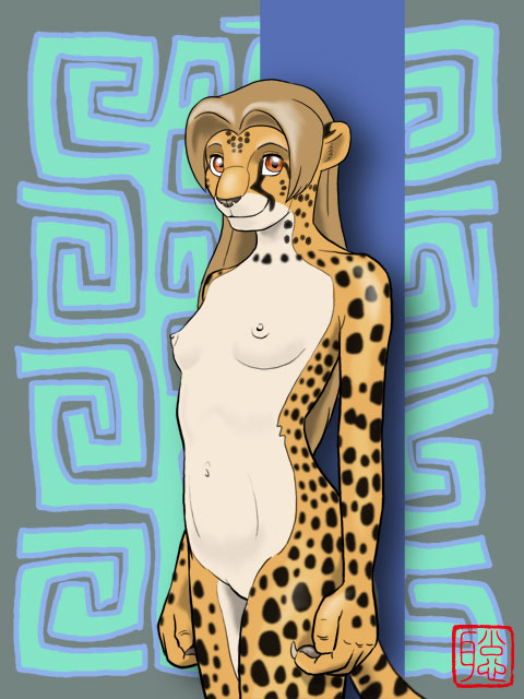 2007 breasts cheetah feline female nude solo ukabor