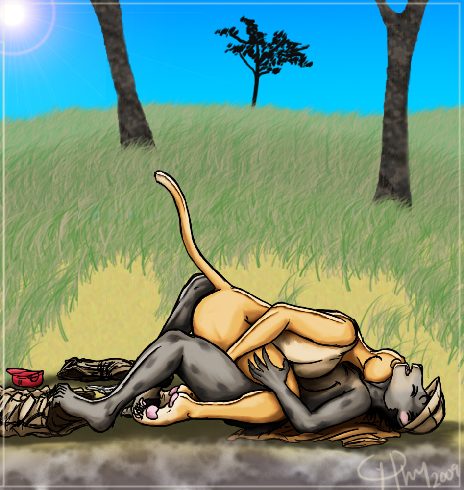africa cyrus_physhor feline female fernin human hyena lesbian lion tail transformation